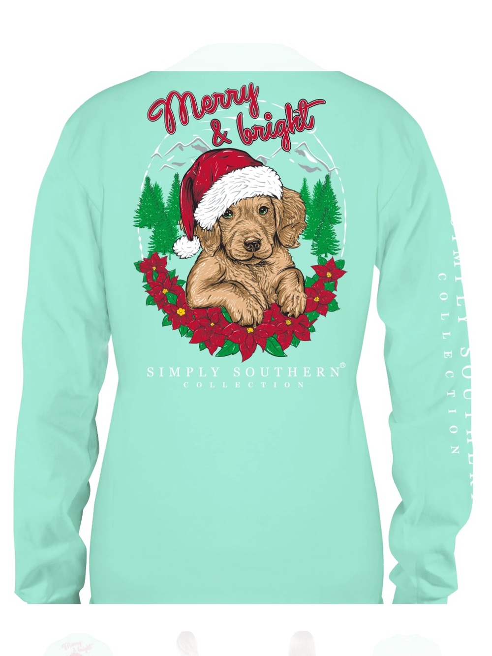 Simply Southern Long Sleeved T-Shirt - Merry and Bright Christmas - size Small